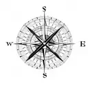 A compass and clock intertwined with the maps of France and Brazil tattoo design idea
