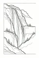 waterfall from a mountain tattoo design idea
