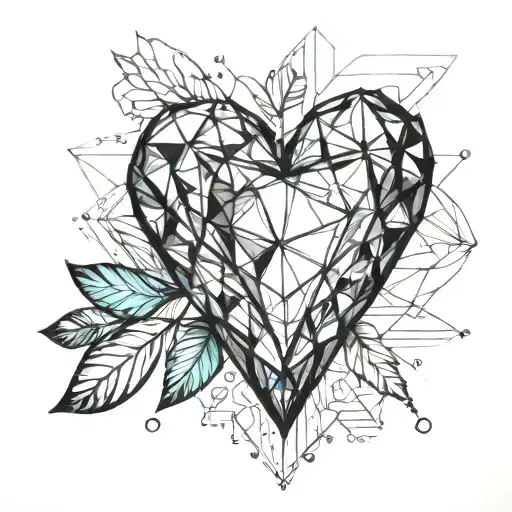 diamond heart outline tattoo tattoo design idea