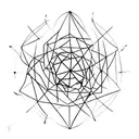 A lampion made of geometric shapes with fireflies inside tattoo design idea