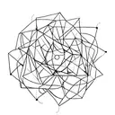 A lampion made of geometric shapes with fireflies inside tattoo design idea