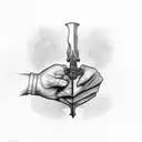 A tattoo of a programmer's hand holding a sword tattoo design idea