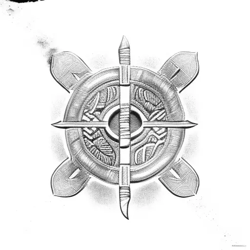 maori arrows pattern hook tattoo design idea
