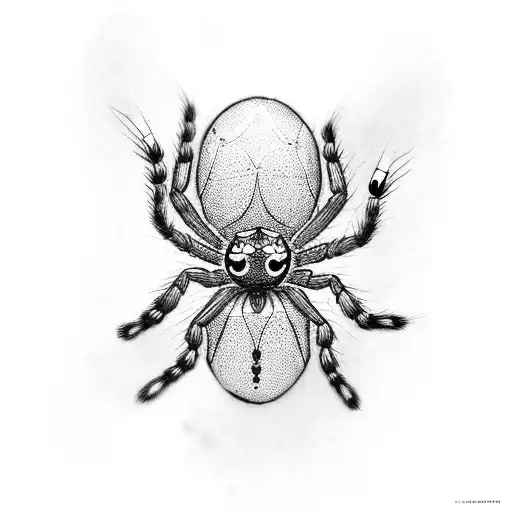 lady with spider body, sexy, with weapon  tattoo design idea