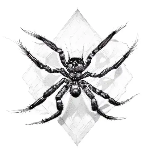 spider lady, stoic, wielding sword  tattoo design idea
