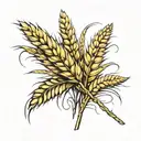 two wheat stalks tattoo design idea