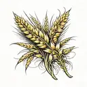 two wheat stalks tattoo design idea