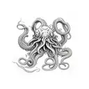 cthulhu tentacles and deep water shrines tattoo design idea