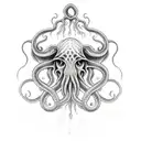 cthulhu tentacles and deep water shrines tattoo design idea
