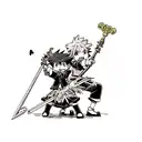 keyblade and Buster sword tattoo design idea