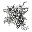 grape vine and barb wire wrapped tattoo design idea