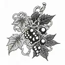 grape vine and barb wire wrapped tattoo design idea