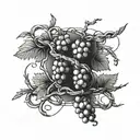 grape vine and barb wire wrapped tattoo design idea
