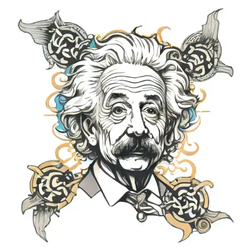 albert einstein lsd tattoo design idea