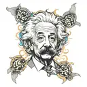 albert einstein lsd tattoo design idea
