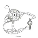 coraline inspired key tattoo design idea