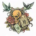 chasing money tattoo design idea