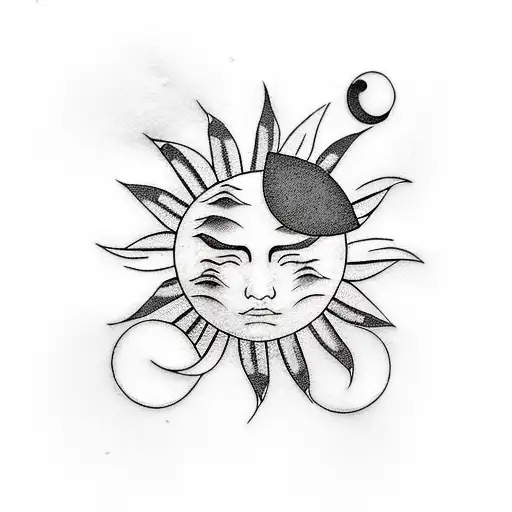 Solar Eclipse tattoo design idea