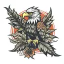 maple leaf eagle tattoo design idea