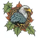 maple leaf eagle tattoo design idea