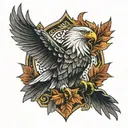 maple leaf eagle tattoo design idea