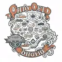 ohio route with signs merged tattoo design idea