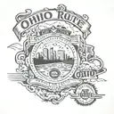 ohio route with signs merged tattoo design idea