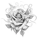 roses with vines tattoo design idea