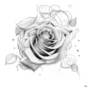 roses with vines tattoo design idea