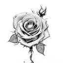 roses with vines tattoo design idea