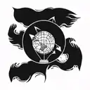 simple boho arrows bending around a simple globe  tattoo design idea