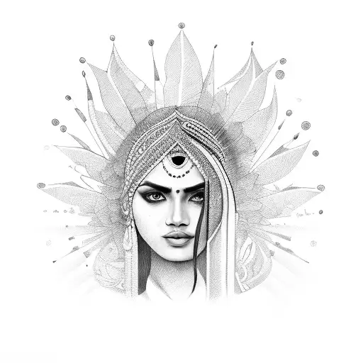 Indian woman tattoo design idea