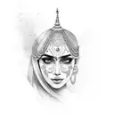 Indian woman tattoo design idea