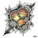double sunset tattoo design idea