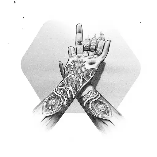 religious forearm wrist to elbow tattoo design idea