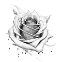 Rose with sword tattoo design idea
