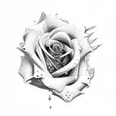 Rose with sword tattoo design idea