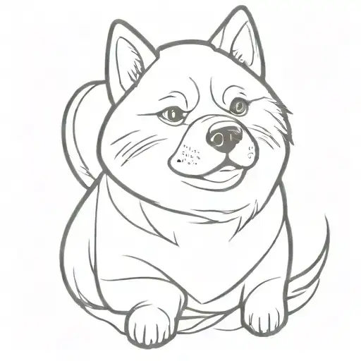 shiba inu minimalist tattoo tattoo design idea