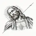 our father jesus of nazareth pine mountain tattoo design idea