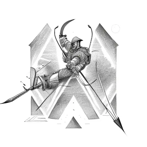 Bow and arrow tattoo design idea