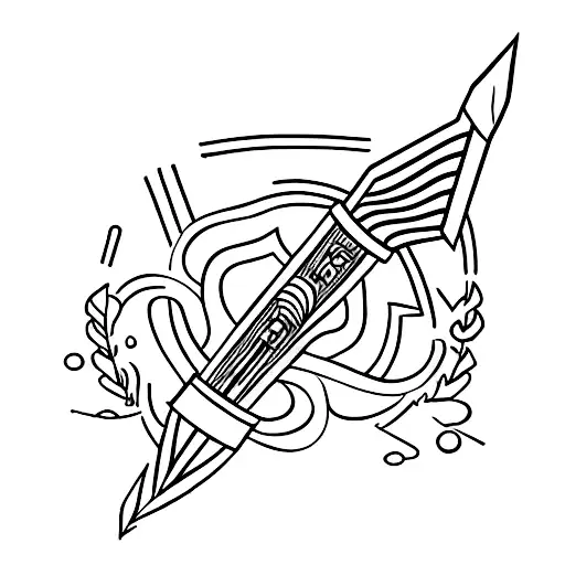 Bow and arrow tattoo design idea
