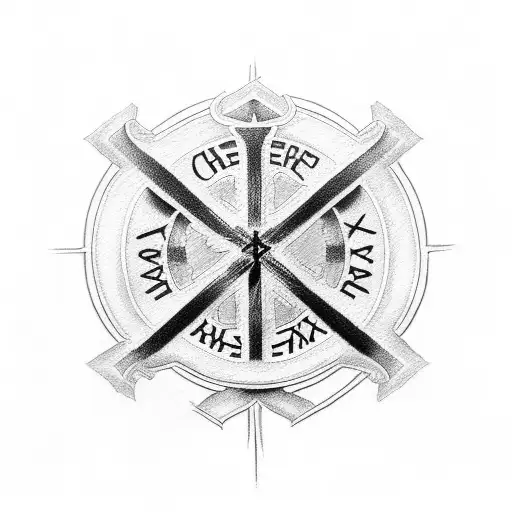 Christian Cross with the text "Ave Christus Rex"  tattoo design idea