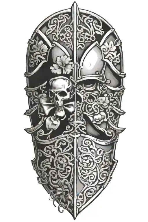 shamrocks and armor tattoo design idea