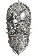 shamrocks and armor tattoo design idea