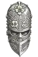 shamrocks and armor tattoo design idea