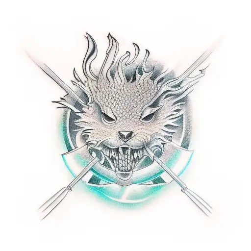 dumpster fire tattoo design idea