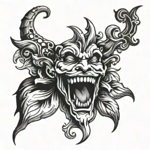 jester throat tattoo tattoo design idea