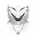 male anthropomorphic werewolf raping human female  tattoo design idea