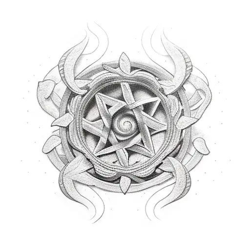 symbol of the four natural elements  tattoo design idea
