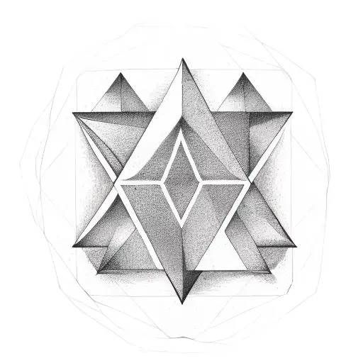 symbol of the four natural elements and within the triangle the natural shape of each element tattoo design idea